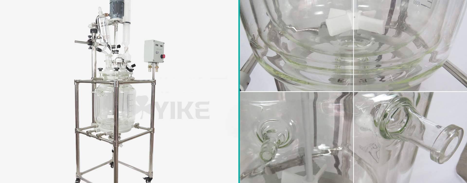 50L玻璃反应釜三层玻璃釜体图片